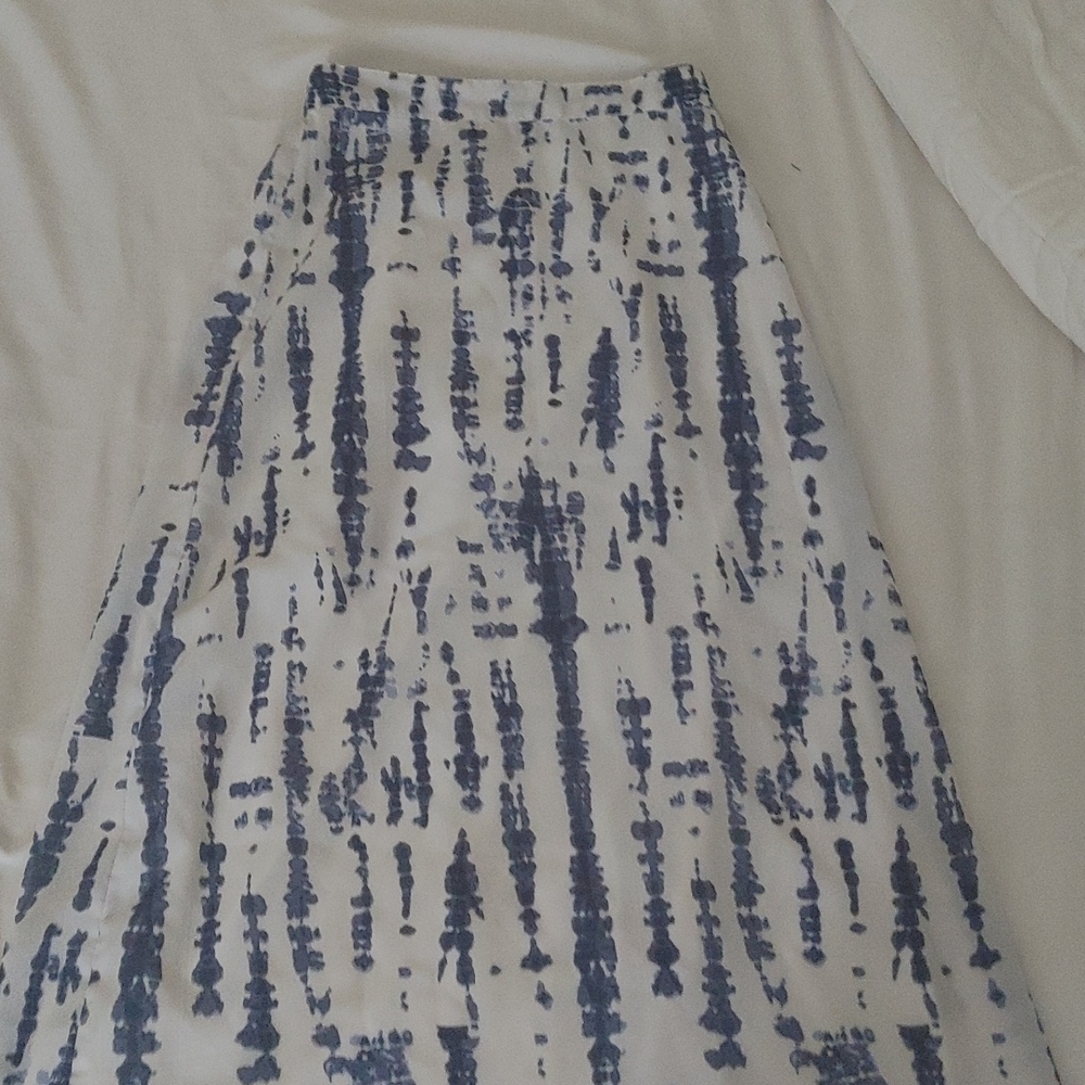 White and blue tie dye ankle skirt💙🤍